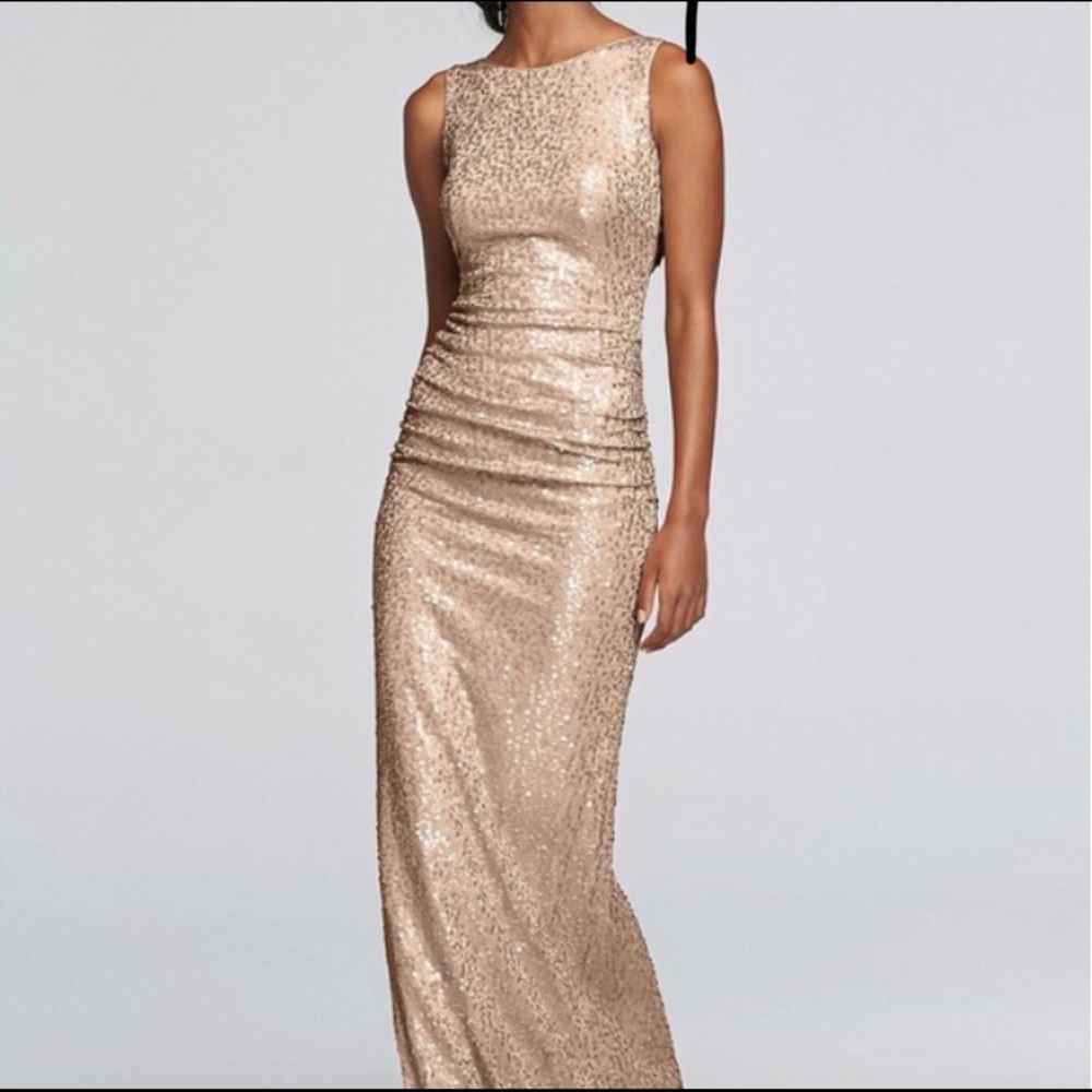 Beautiful Gold David's Bridal Bridesmaids Dress